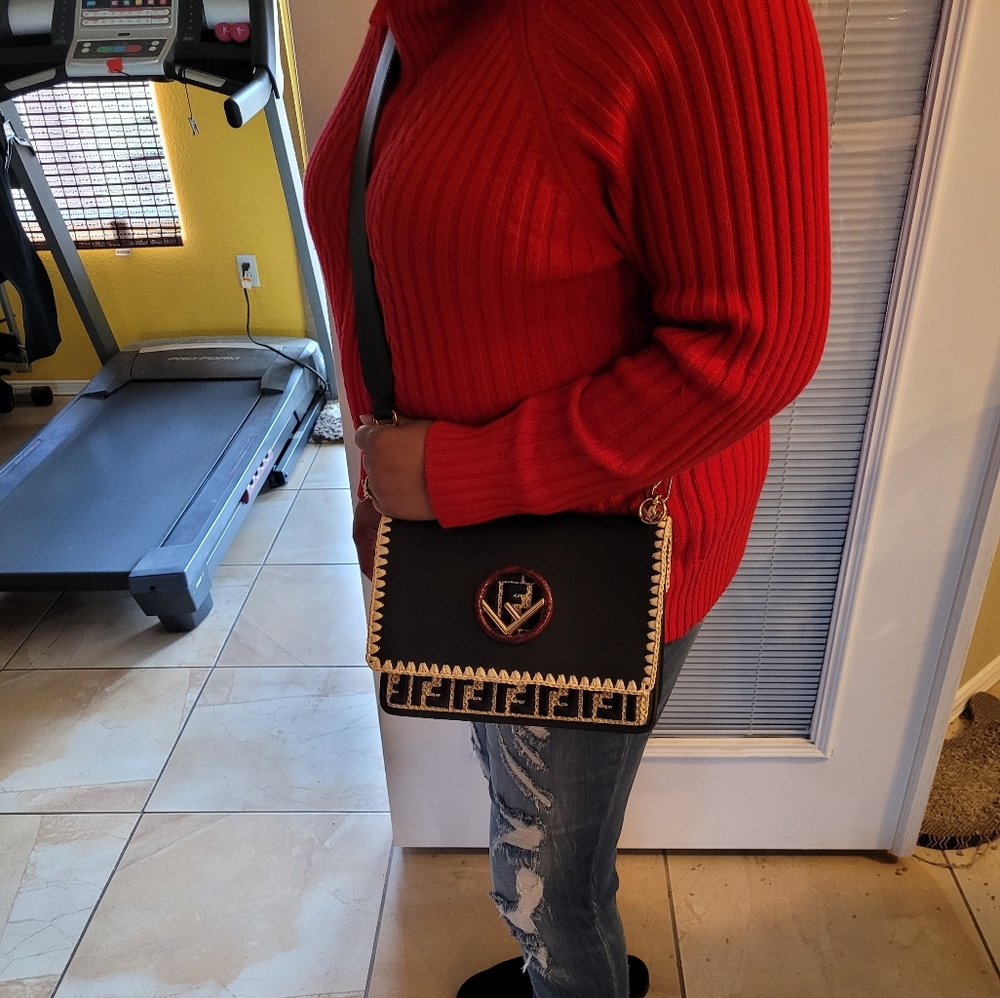 Fendi python accent crossbody bag - Picture 2 of 4